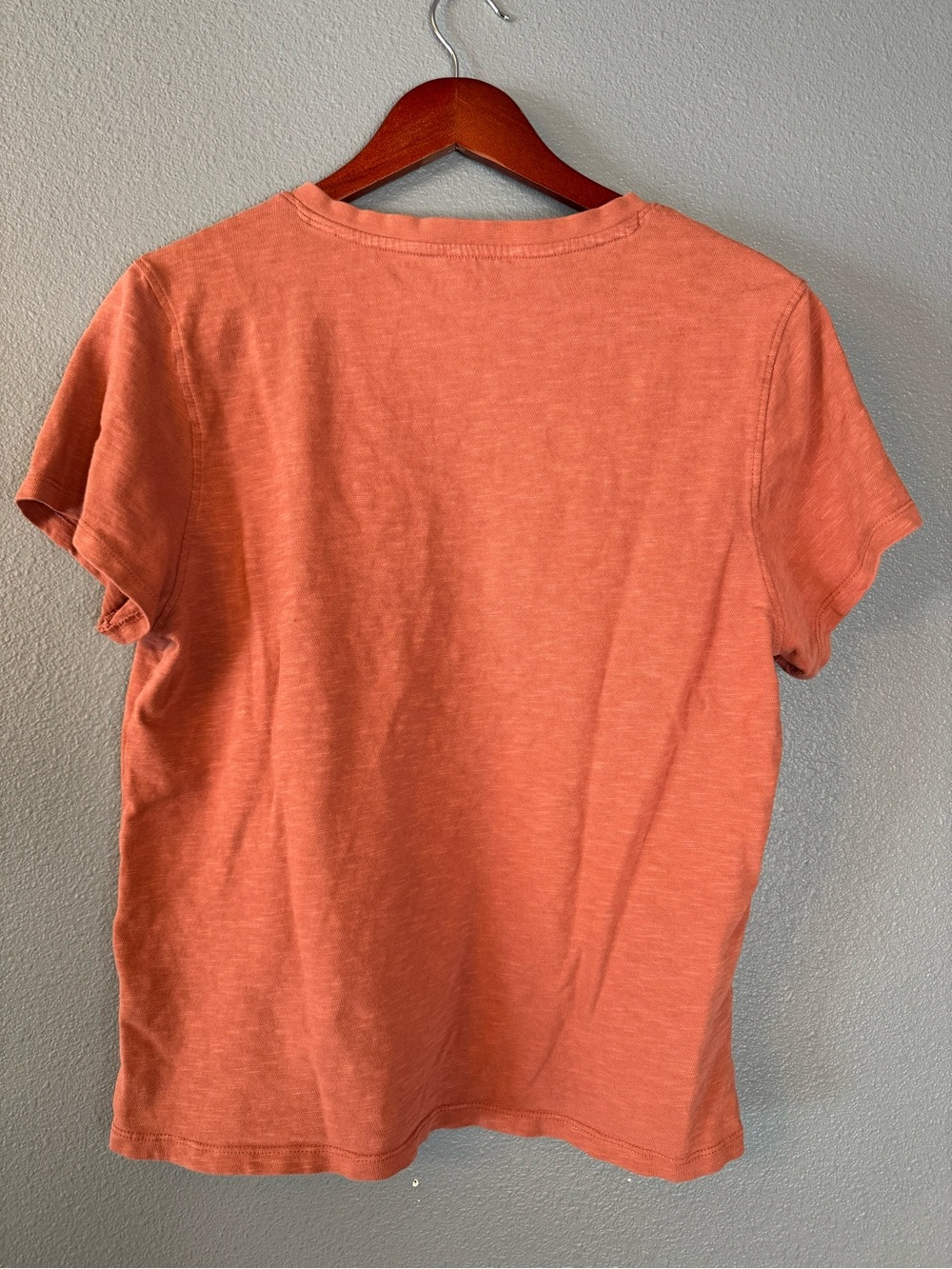 Quince Women's V-Neck Short Sleeve Tee in Terracotta - Picture 2 of 8